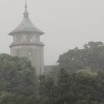 雨中の塔