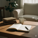 ソファとノートと珈琲