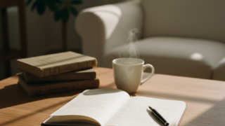 ソファとノートと珈琲